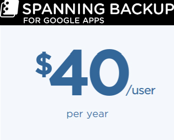 Spanning Backup for Google Apps Price