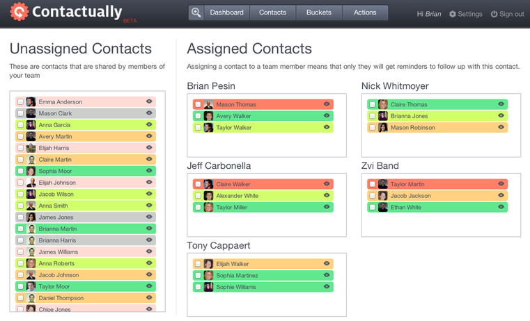 Assign Contacts to Team Members